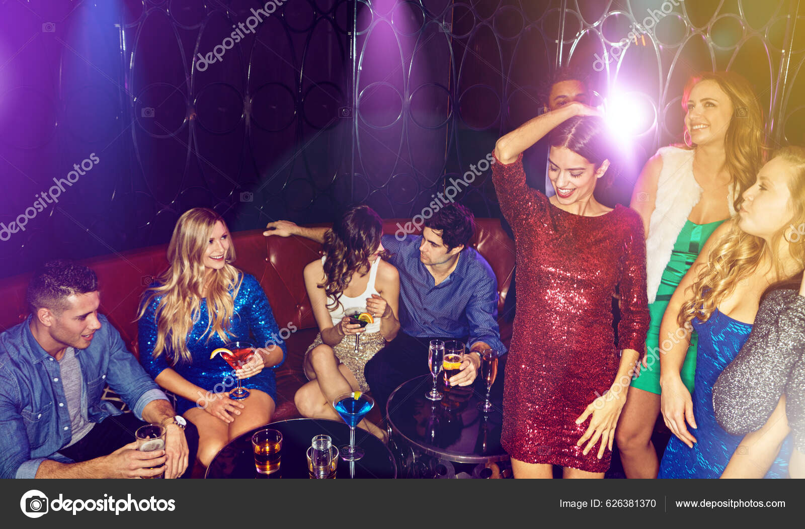 Party Friends Group Happy Nightclub Together New Years Celebration ...
