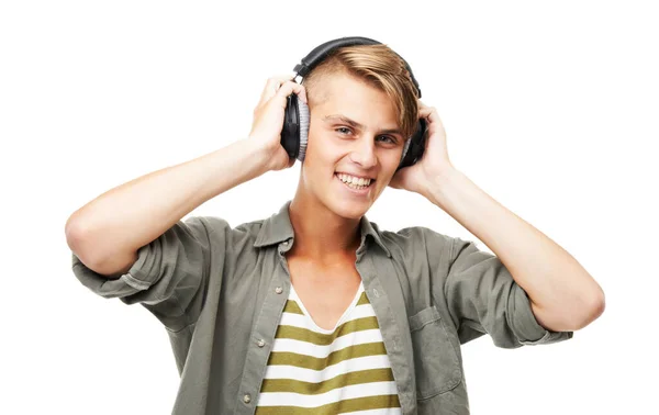 Müzik Hepimizin Anladığı Bir Dildir Müzik Dinleyen Genç Bir Adam — Stok fotoğraf