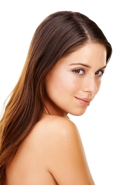 Shes True Beauty Studio Portrait Beautiful Young Woman Perfect Skin — Stock Photo, Image