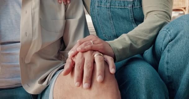 Conforto Amor Mãos Para Apoio Casamento Relacionamento Parceria Vida Juntos — Vídeo de Stock