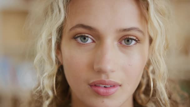 Mujer Maquillaje Facial Belleza Con Cuidado Piel Cosmética Natural Retrato — Vídeos de Stock