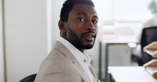 Heureux Fier Portrait Homme Noir Start Ceo Homme Confiant Leader — Video
