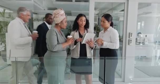 Adamları Yoğun Ofis Yöneticiyle Şirket Lideriyle Konuşan Insanlar Fikirler Vizyon — Stok video