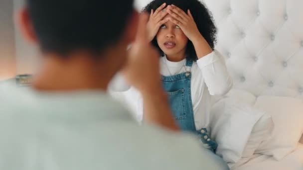 Quarto Estresse Briga Casal Sobre Batota Discussão Caso Sobre Rompimento — Vídeo de Stock