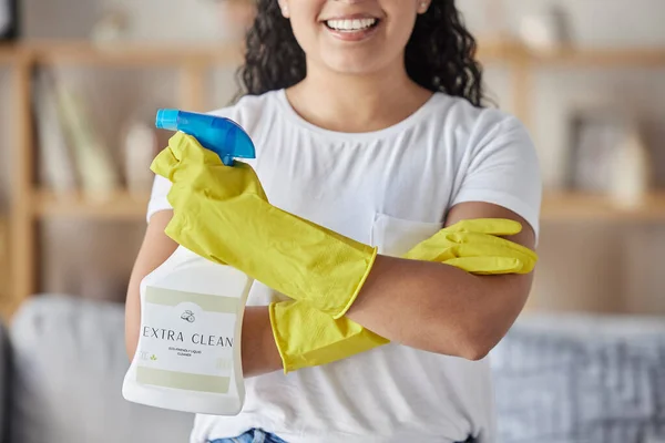 Καθαρισμός Προϊόν Και Μπουκάλι Ψεκασμού Γυναίκα Στο Σαλόνι Για Υγιεινή — Φωτογραφία Αρχείου