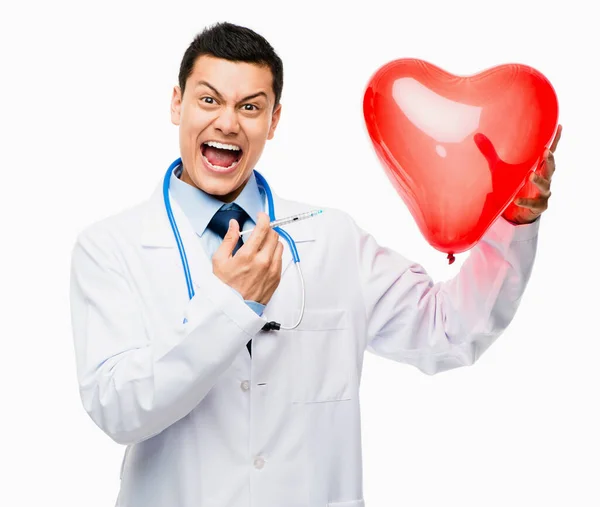 Für Ein Schönes Pochendes Herz Ein Junger Arzt Mit Herz — Stockfoto