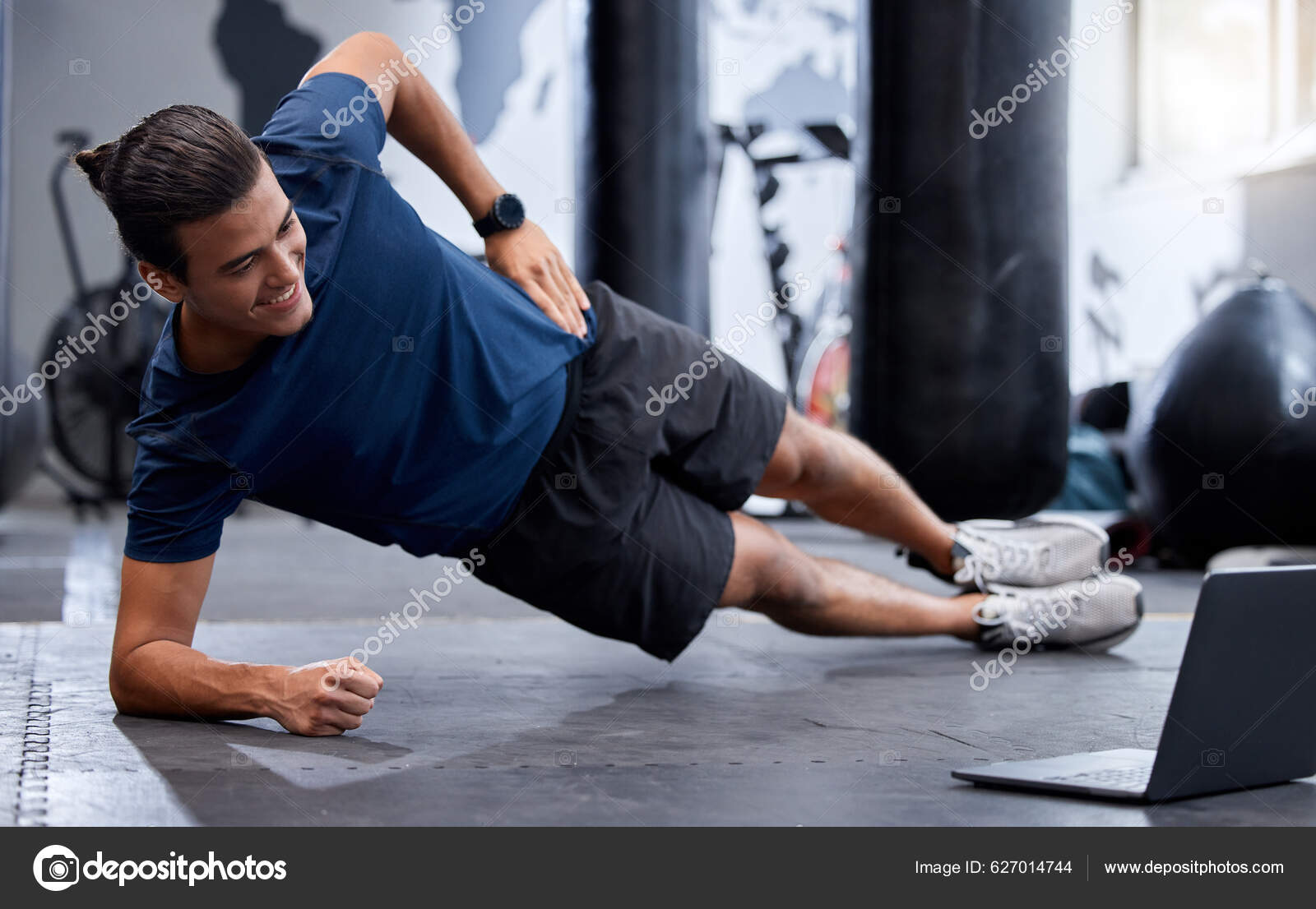 Fitness Exercise Laptop Virtual Workout Class Personal Trainer