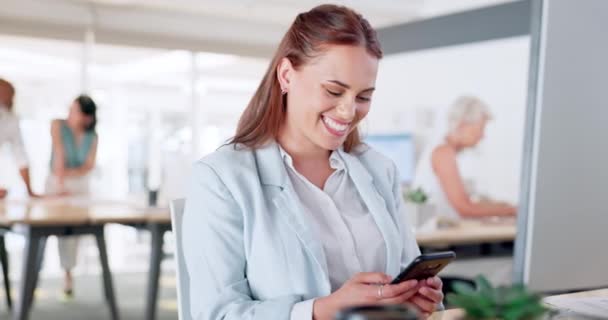 Telefone Procure Sorria Com Mulher Negócios Computador Para Planejamento Networking — Vídeo de Stock