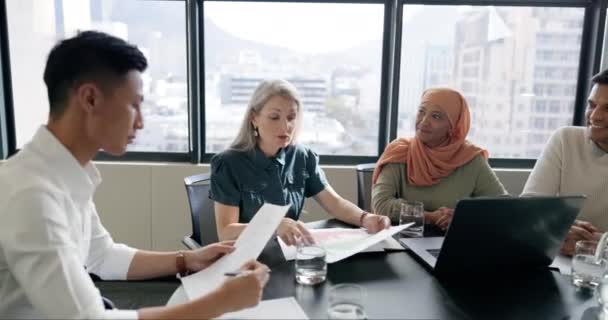 Adamları Toplantı Çeşitlilik Planlaması Küresel Stratejisi Takım Çalışması Menajer Çalışanların — Stok video