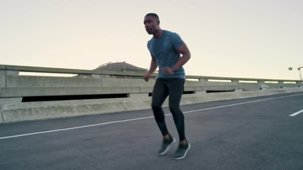 Bem Estar Esporte Homem Negro Corredor Para Aquecer Exercício Esportivo — Vídeo de Stock