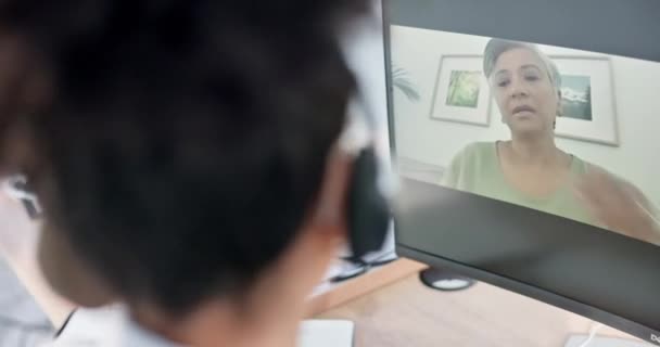 Videohívás Orvos Beteg Beteg Beteg Képernyőn Allergia Kovid Vagy Egészségügyi — Stock videók