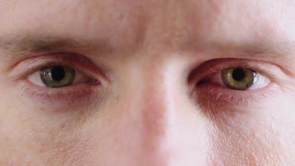 Face Macro Olhos Visão Homem Exame Optometria Teste Médico Para — Vídeo de Stock