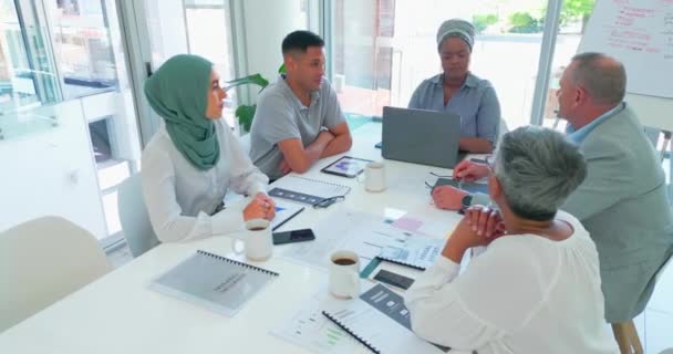 Kerja Sama Rapat Bisnis Dan Kantor Untuk Perencanaan Strategi Atau — Stok Video