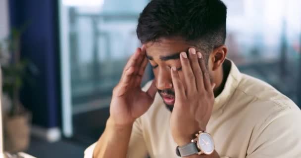 Kopfschmerzen Stressangst Und Menschen Mit Migräne Workout Burnout Und Depressionen — Stockvideo