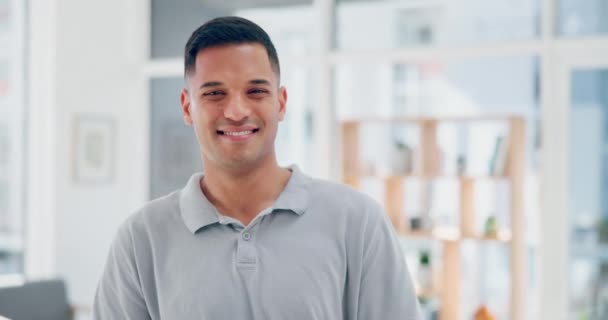 Businessman Office Face Career Success Smile Happy Company Headshot Leadership — Stock Video