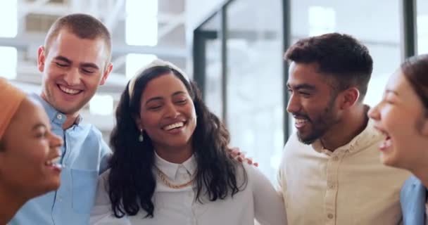 Ufficio Diversità Uomini Affari Abbracciano Team Building Lavoro Squadra Collaborazione — Video Stock