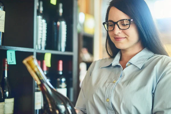 Only Stock Best Young Sommelier Wine Cellar — Stock Photo, Image
