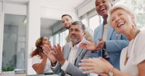 Geschäftsleute Klatschen Oder Erfolg Diversity Meeting Für Marketing Teamwork Werbe — Stockvideo