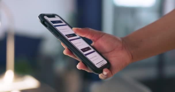 Руки Телефон Приложение Электронной Коммерции Пользовательский Интерфейс Маркетинга Рекламы Мобильного — стоковое видео