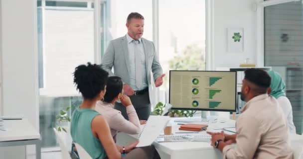 Presentatie Meeting Business People Planning Project Met Een Leider Office — Stockvideo