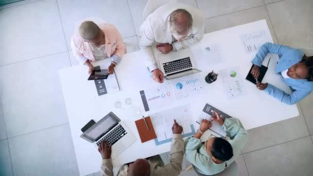 Gente Negocios Reunión Planificación Estrategia Anterior Con Tecnología Marketing Publicidad — Vídeos de Stock