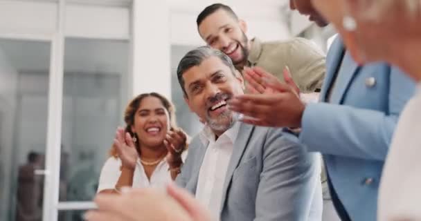 Pessoas Negócios Aplausos Sucesso Reunião Diversidade Para Trabalho Equipe Marketing — Vídeo de Stock