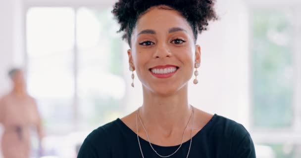 Face Liderlik Kadını Hedeflere Görevlere Hedeflere Hazır Patron Ceo Mutlu — Stok video
