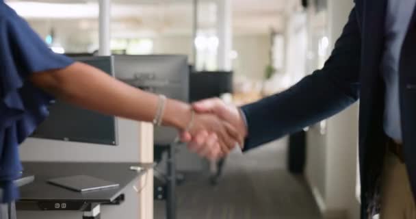 Handshake Partnership Business People Con Acuerdo Acuerdo Colaboración Cargo Primer — Vídeos de Stock