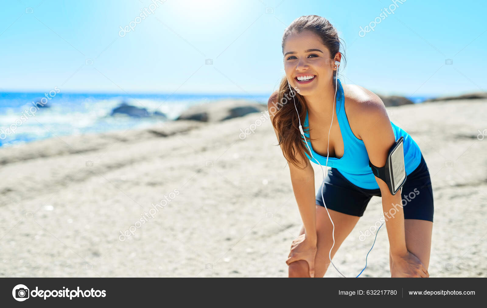 Хаосе Жизни Бег Твоей Константой Молодая Женщина Слушает Музыку.