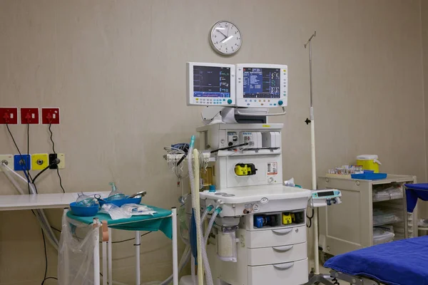 Everything needed for a successful surgery. monitoring equipment in an empty hospital ward