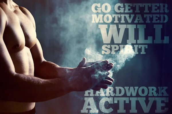With a strong will you can build a strong body. A graphic illustration depicting a sports concept
