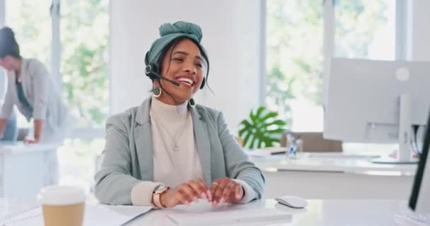 Kundenbetreuung Crm Oder Frau Call Center Telemarketing Tippen Oder Hilfe — Stockvideo
