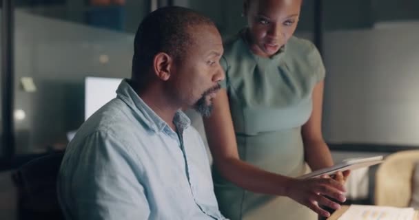 Support Tablet Business People African Innovation Digital Marketing Strategy Communication — Vídeo de Stock
