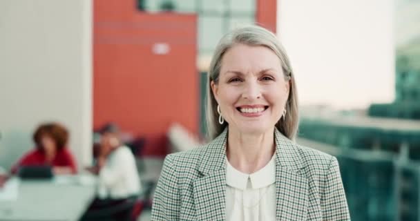 City Rooftop Face Business Woman Smile Pride Success Her Leadership — Vídeo de Stock