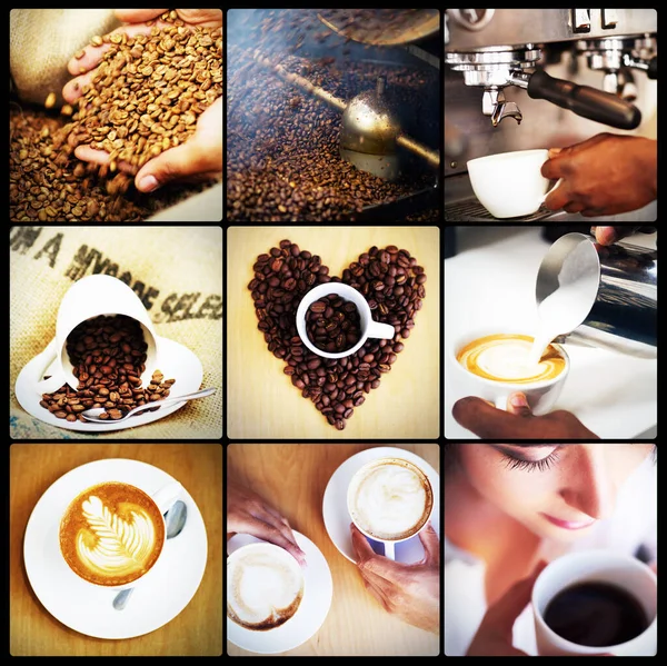 The essence of the coffee industry. Composite shot of coffee culture
