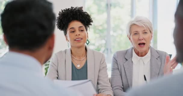 Teamwork Documents Women Business Meeting Planning Strategy Marketing Report Collaboration — Vídeos de Stock