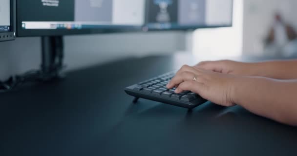 Design Hands Typing Desk Working Software Project Computer Office Internet — Vídeo de Stock