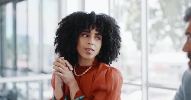 Business Applause Black Woman Talking Team Creative Target Group Project — Vídeos de Stock