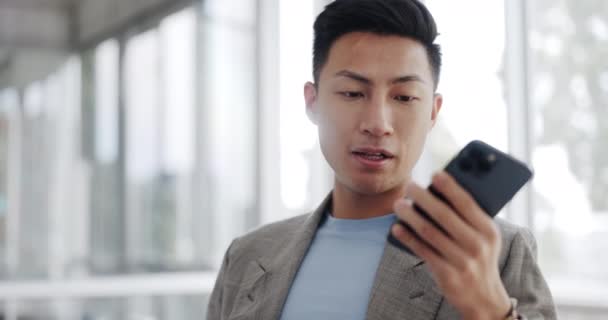 Business Man Smartphone Speaker Connection Conversation Calendar Planning Workplace Ceo — Stockvideo