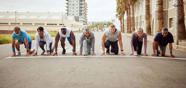 Start Fitness People City Marathon Race Performance Goals Workout Runners — Fotografia de Stock