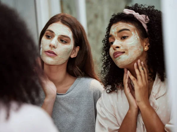 Women Home Skincare Face Mask Bonding House Bathroom Hotel Spa — 스톡 사진