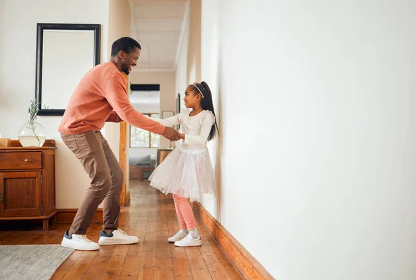 Dance Happy Ballet Father Daughter Holding Hands Learning Support Bonding — Stock Photo, Image
