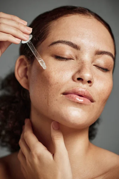 Beauty Skincare Serum Face Woman Facial Product Self Care Morning — Stock Fotó