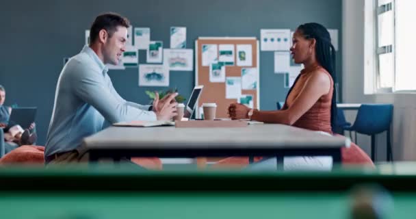 Handshake Meeting Interview Business Black Woman Talking Human Resources Recruitment — Video