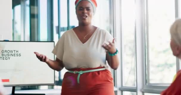 Business Presentation Black Woman Coaching Workshop Growth Development Startup Leadership — Stok video