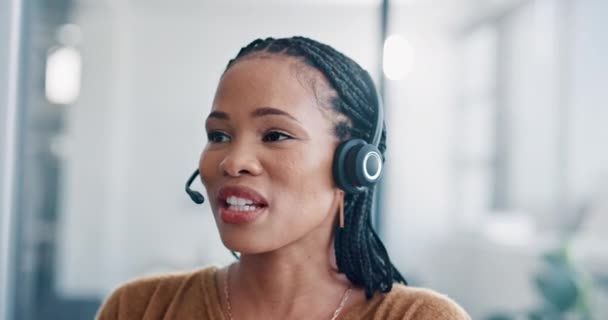 Consultant Call Center Black Woman Consulting Crm Contact Telemarketing Office — Stok video