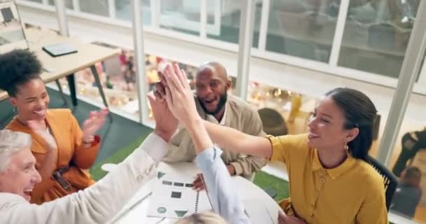 Business People Team High Five Applause Hands Success Business Meeting — Stock videók