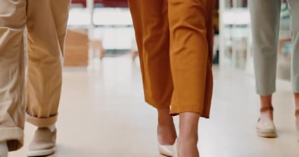 Office Shoes Group Business People Walking Together Corporate Work Meeting — Stockvideo