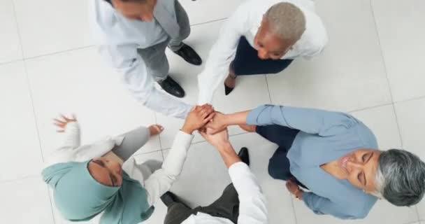 Hands Together Business People Teamwork Group Support Team Building Goals — Video Stock