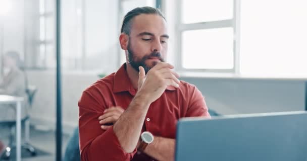 Thinking Tired Business Man Working Computer Feeling Stress Engineer Job — Stock videók